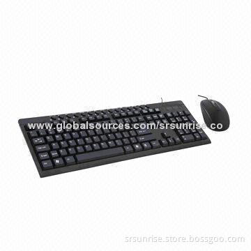 Black Wired Multimedia Keyboard with USB, Sony's PS/2 Port, Water-resistant Design, 3D Optical Mouse